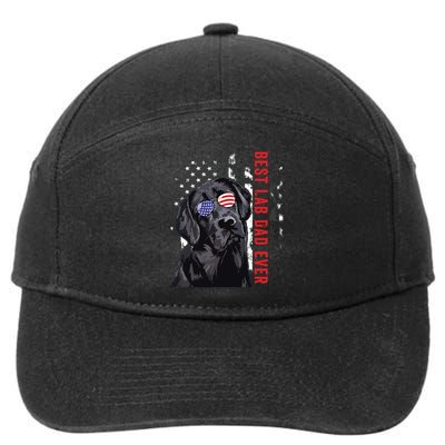 Best Lab Dad Ever Labrador Dog American Flag Fathers Day 7-Panel Snapback Hat