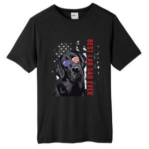 Best Lab Dad Ever Labrador Dog American Flag Fathers Day Tall Fusion ChromaSoft Performance T-Shirt