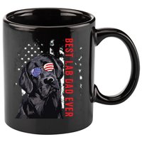 Best Lab Dad Ever Labrador Dog American Flag Fathers Day 11oz C Handle Ceramic Mug