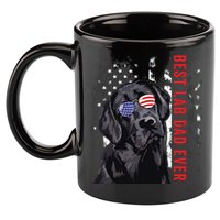 Best Lab Dad Ever Labrador Dog American Flag Fathers Day 11oz C Handle Ceramic Mug