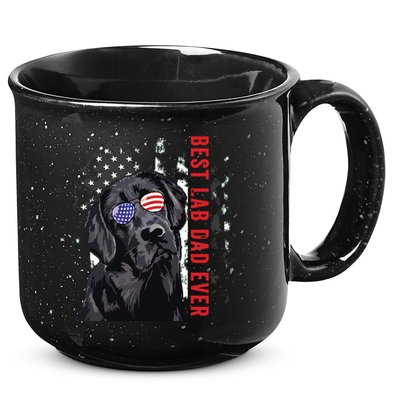 Best Lab Dad Ever Labrador Dog American Flag Fathers Day 15oz Campfire Ceramic Mug