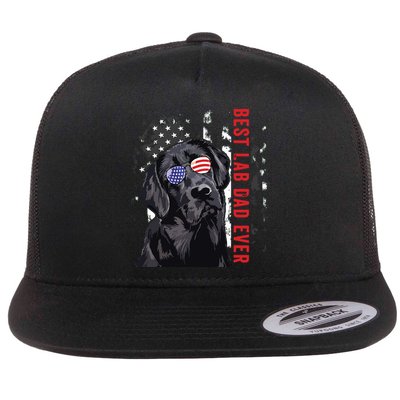 Best Lab Dad Ever Labrador Dog American Flag Fathers Day Flatbill Hat