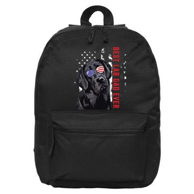 Best Lab Dad Ever Labrador Dog American Flag Fathers Day 16 in Basic Backpack