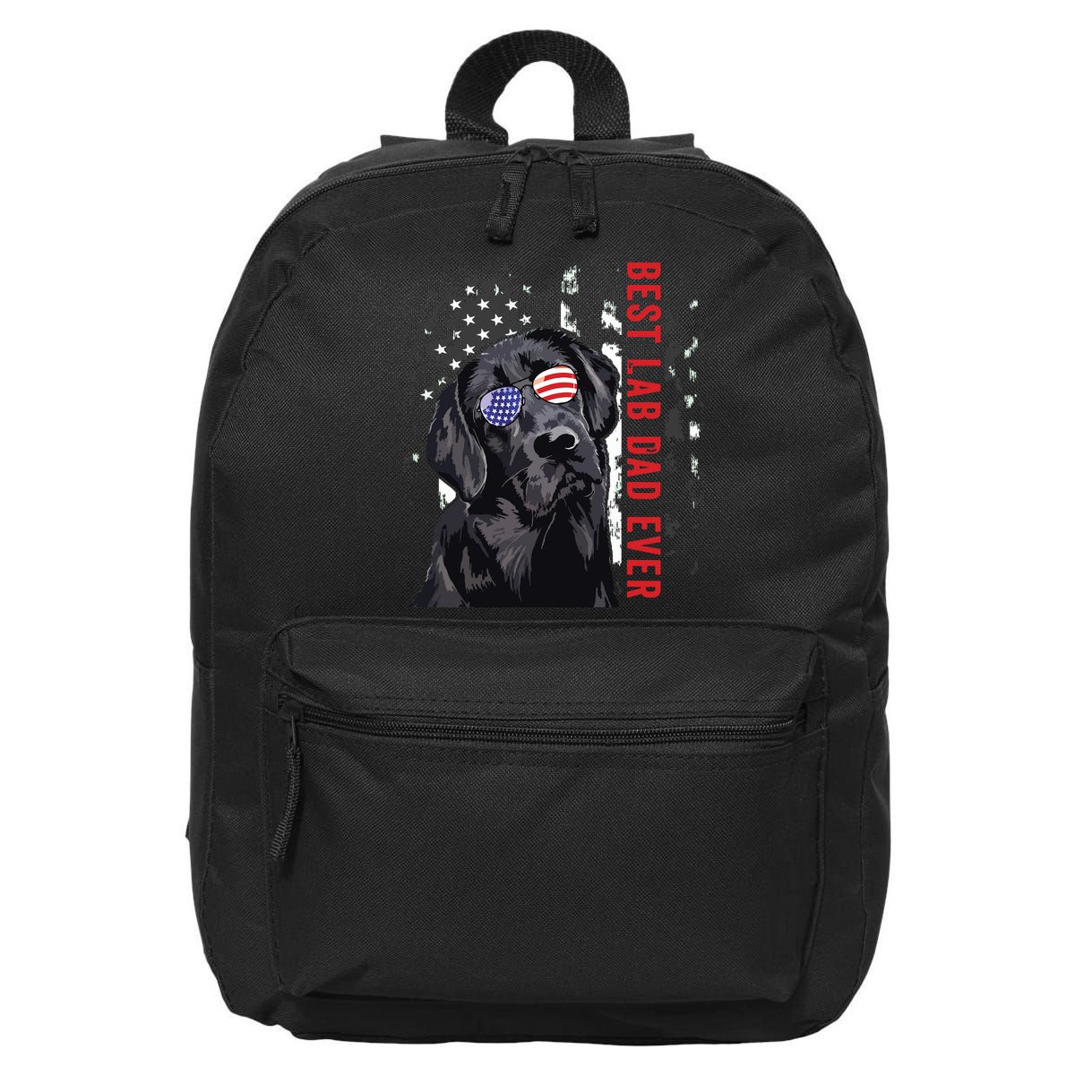 Best Lab Dad Ever Labrador Dog American Flag Fathers Day 16 in Basic Backpack