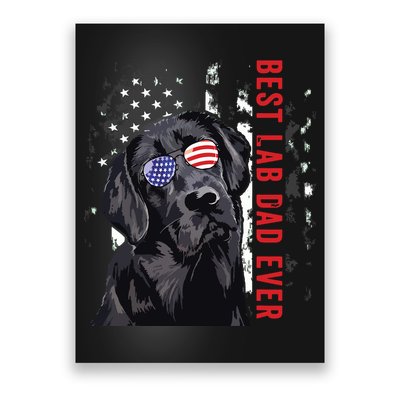 Best Lab Dad Ever Labrador Dog American Flag Fathers Day Poster