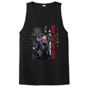 Best Lab Dad Ever Labrador Dog American Flag Fathers Day PosiCharge Competitor Tank