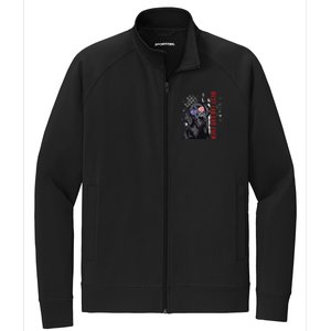 Best Lab Dad Ever Labrador Dog American Flag Fathers Day Stretch Full-Zip Cadet Jacket