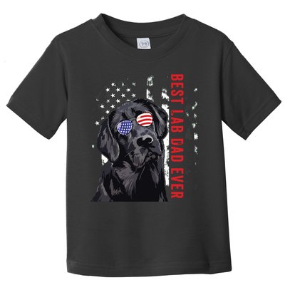 Best Lab Dad Ever Labrador Dog American Flag Fathers Day Toddler T-Shirt