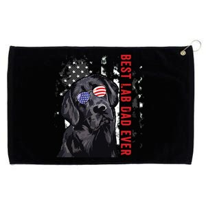 Best Lab Dad Ever Labrador Dog American Flag Fathers Day Grommeted Golf Towel