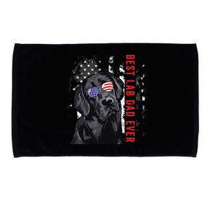 Best Lab Dad Ever Labrador Dog American Flag Fathers Day Microfiber Hand Towel