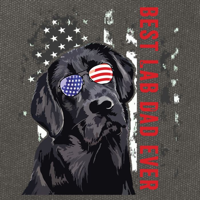 Best Lab Dad Ever Labrador Dog American Flag Fathers Day Cotton Canvas Backpack