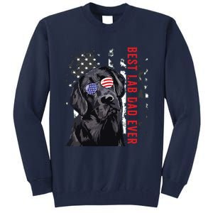 Best Lab Dad Ever Labrador Dog American Flag Fathers Day Tall Sweatshirt