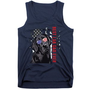 Best Lab Dad Ever Labrador Dog American Flag Fathers Day Tank Top