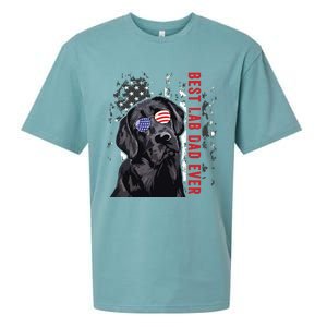 Best Lab Dad Ever Labrador Dog American Flag Fathers Day Sueded Cloud Jersey T-Shirt