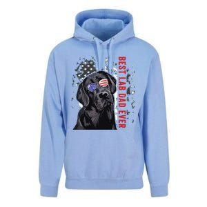 Best Lab Dad Ever Labrador Dog American Flag Fathers Day Unisex Surf Hoodie