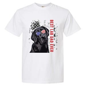 Best Lab Dad Ever Labrador Dog American Flag Fathers Day Garment-Dyed Heavyweight T-Shirt