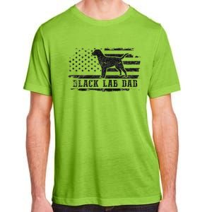 Black Lab Dad Distressed American Flag Patriotic Dog Adult ChromaSoft Performance T-Shirt