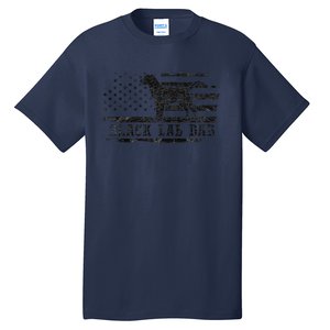 Black Lab Dad Distressed American Flag Patriotic Dog Tall T-Shirt