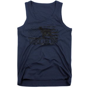 Black Lab Dad Distressed American Flag Patriotic Dog Tank Top