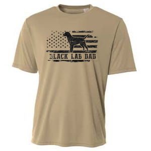 Black Lab Dad Distressed American Flag Patriotic Dog Cooling Performance Crew T-Shirt