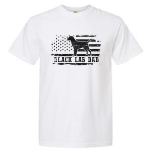 Black Lab Dad Distressed American Flag Patriotic Dog Garment-Dyed Heavyweight T-Shirt