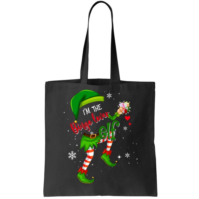 Bingo Lover Elf Matching Family Group Christmas Party Pajama Tote Bag