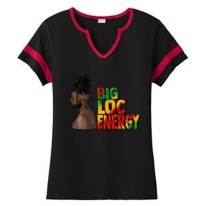 Big Loc Energy Afro Black Junenth 1865 Black History Gift Ladies Halftime Notch Neck Tee