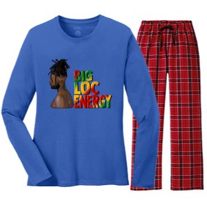 Big Loc Energy Afro Black Junenth 1865 Black History Gift Women's Long Sleeve Flannel Pajama Set 