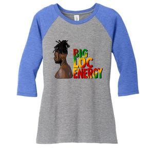 Big Loc Energy Afro Black Junenth 1865 Black History Gift Women's Tri-Blend 3/4-Sleeve Raglan Shirt