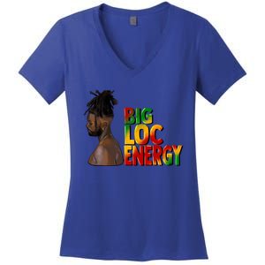 Big Loc Energy Afro Black Junenth 1865 Black History Gift Women's V-Neck T-Shirt