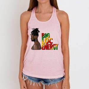 Big Loc Energy Afro Black Junenth 1865 Black History Gift Women's Knotted Racerback Tank