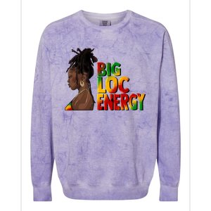 Big Loc Energy Afro Black Junenth Freedom 1865 Gift Colorblast Crewneck Sweatshirt