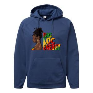 Big Loc Energy Afro Black Junenth Freedom 1865 Gift Performance Fleece Hoodie