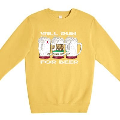 Beer Lover Er Local Beer Funny Ca State Flag Usa Gift Premium Crewneck Sweatshirt