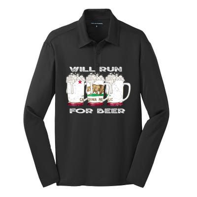 Beer Lover Er Local Beer Funny Ca State Flag Usa Gift Silk Touch Performance Long Sleeve Polo