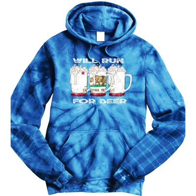 Beer Lover Er Local Beer Funny Ca State Flag Usa Gift Tie Dye Hoodie