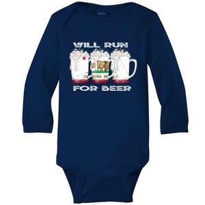 Beer Lover Er Local Beer Funny Ca State Flag Usa Gift Baby Long Sleeve Bodysuit