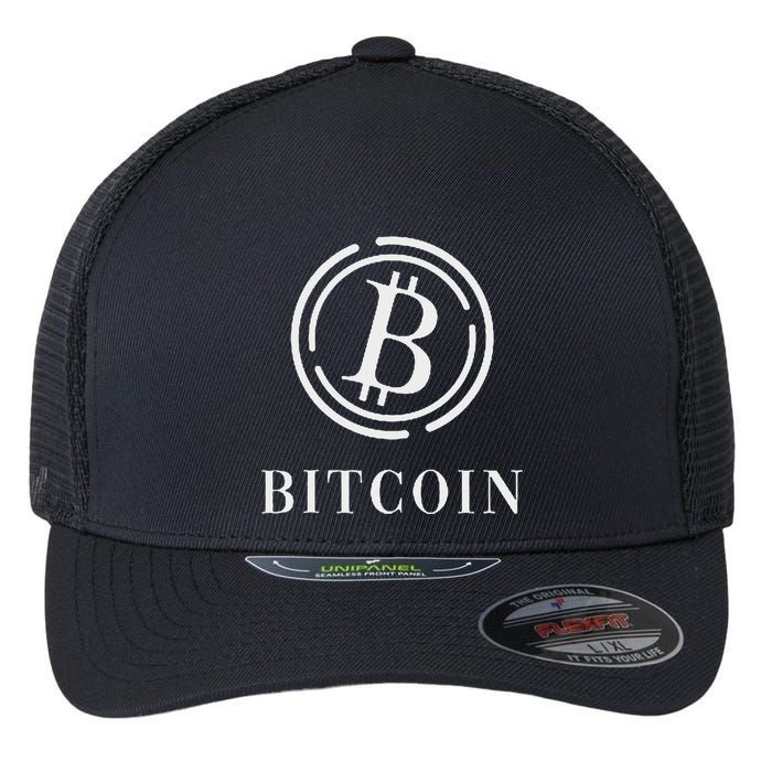 Bitcoin Logo Emblem Cryptocurrency Blockchains Bitcoin Flexfit Unipanel Trucker Cap