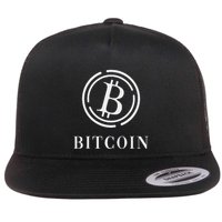 Bitcoin Logo Emblem Cryptocurrency Blockchains Bitcoin Flat Bill Trucker Hat