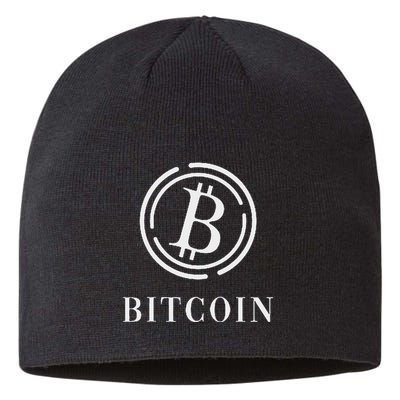 Bitcoin Logo Emblem Cryptocurrency Blockchains Bitcoin Sustainable Beanie