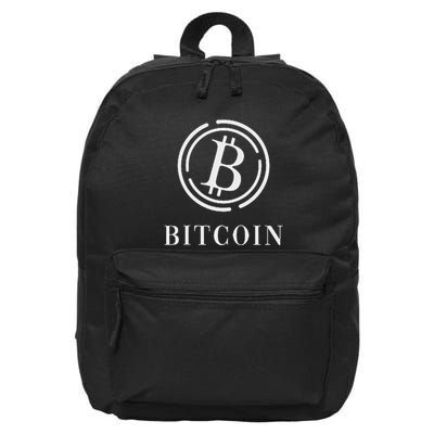 Bitcoin Logo Emblem Cryptocurrency Blockchains Bitcoin 16 in Basic Backpack