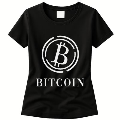 Bitcoin Logo Emblem Cryptocurrency Blockchains Bitcoin Womens T-Shirt