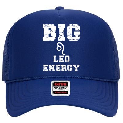 Big Leo Energy Astrology July August Birthday Zodiac Funny Gift High Crown Mesh Back Trucker Hat