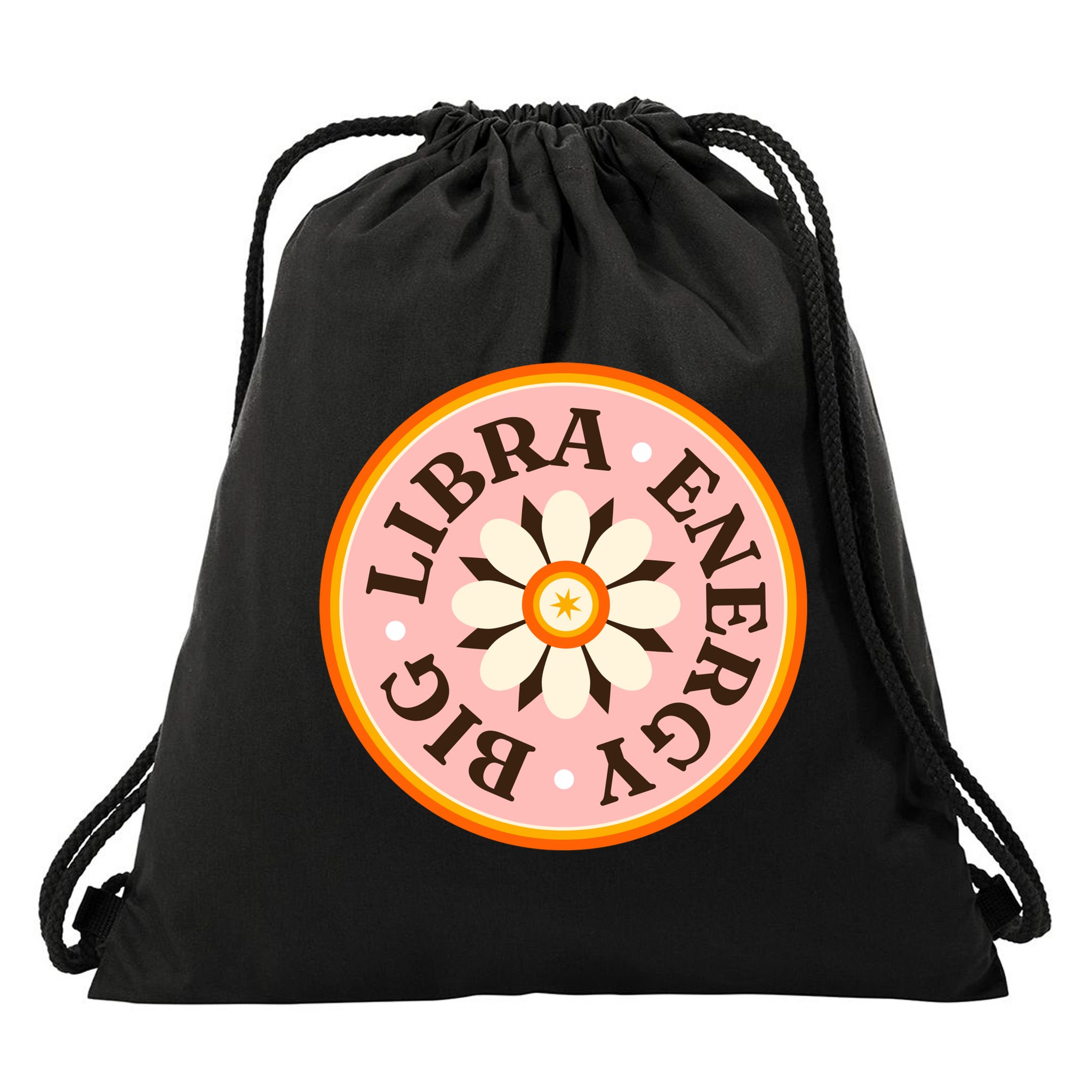 Big Libra Energy Zodiac Birthday Drawstring Bag