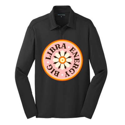 Big Libra Energy Zodiac Birthday Silk Touch Performance Long Sleeve Polo