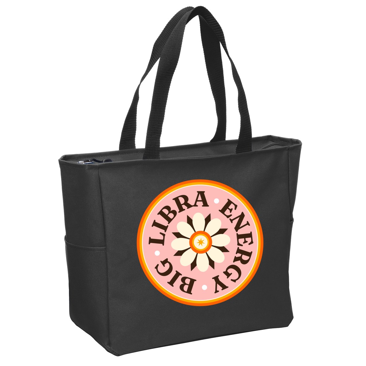 Big Libra Energy Zodiac Birthday Zip Tote Bag