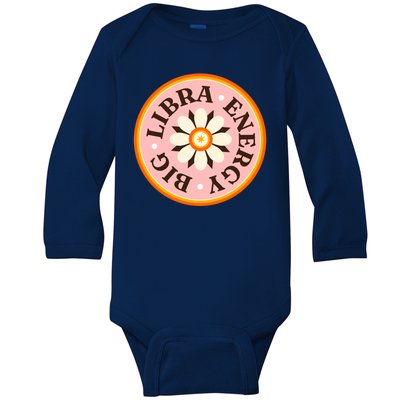 Big Libra Energy Zodiac Birthday Baby Long Sleeve Bodysuit