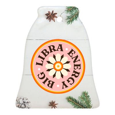 Big Libra Energy Zodiac Birthday Ceramic Bell Ornament