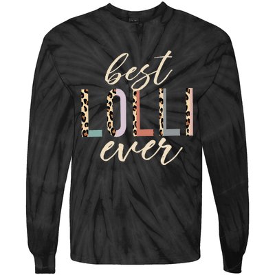 Best Lolli Ever Gifts Leopard Print Mothers Day Tie-Dye Long Sleeve Shirt