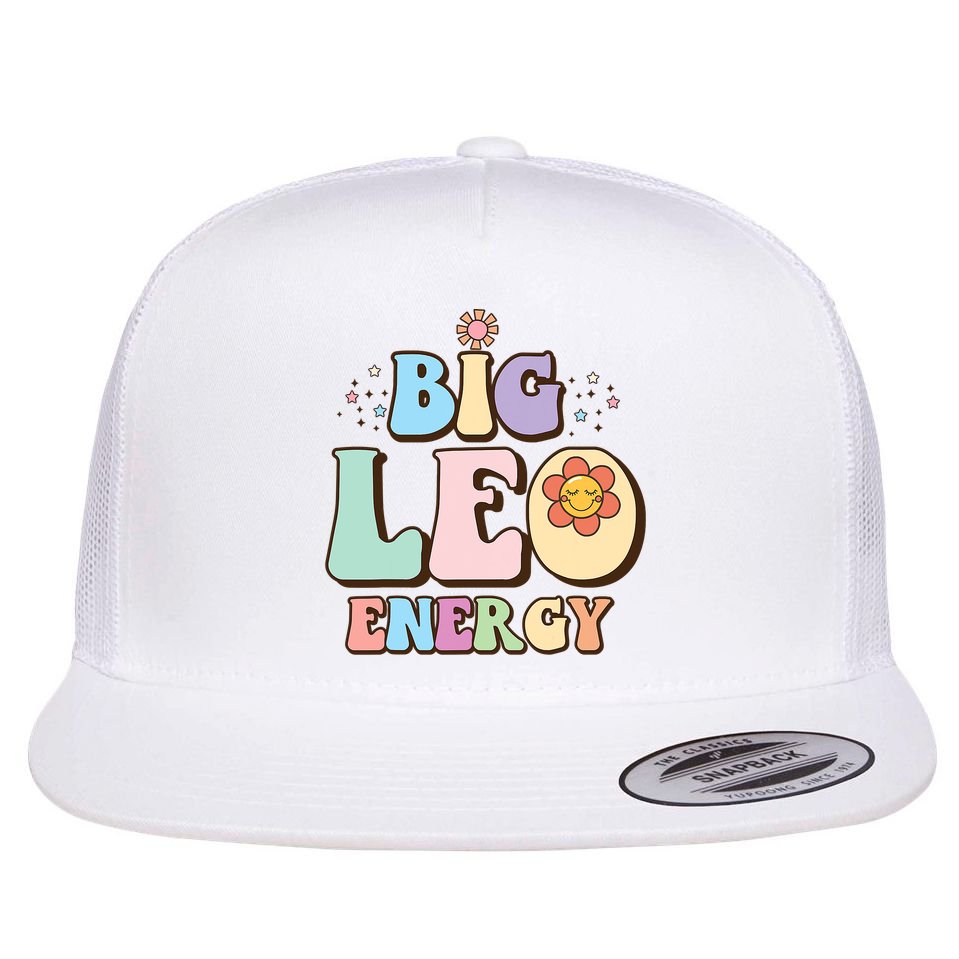 Big Leo Energy Sign Astrology Zodiac Sign July August Birthday Flat Bill Trucker Hat